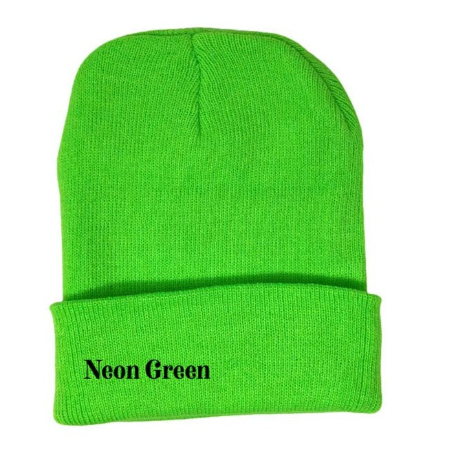 Beanie Hat | Rainbow Unicorn Birthday Surprise | Neon Green | Golden Rule Gallery | Excelsior, MN |