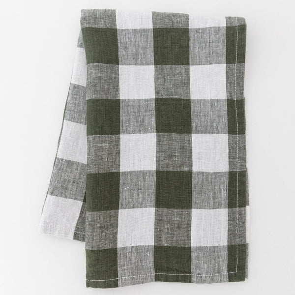 Gingham Tea Towel in Olive by Heirloomed Collection at Golden Rule Gallery in Excelsior, MN