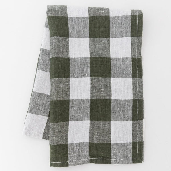 Gray and White Buffalo Plaid Pattern Hand & Bath Towel by