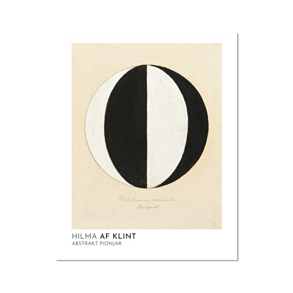 Hilma Af Klint Abstrakt Pionjar Modern Reproduction Print of Abstract Black and White Orb at Golden Rule Gallery in Excelsior, MN