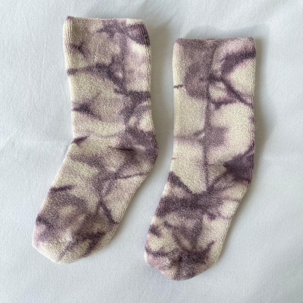 Tie Dye Mauve Purple Cloud Socks at Golden Rule Gallery