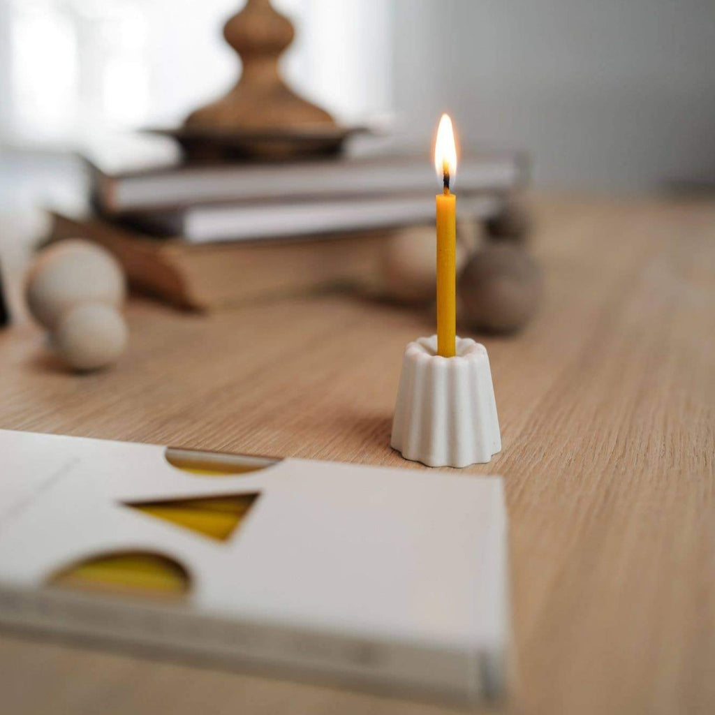 Porcelain Tiny Candle Holder by Ovo Things