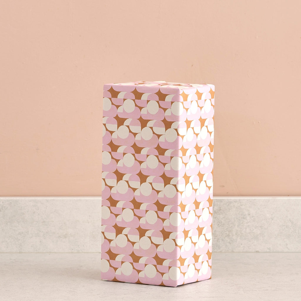 Pink and Brown Geometric Tiles Gift Wrap