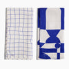 Graphic Cobalt Blue Set of Poketo Tea Towels