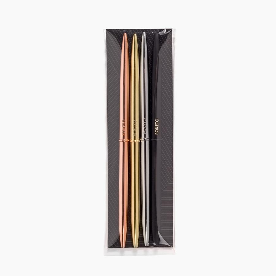 Gold Ruler Pen Slim Pen Set | Golden Rule Gallery | Poketo Pens | Office Supplies ...