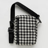 Black & White Pixel Gingham Baggu Sport Crossbody Bag 