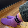 Purple Grandpa Socks with Varsity Stripes