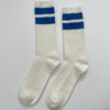 White Socks with Blue Varsity Stripes