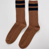 Brown Socks with Black Varsity Stripes