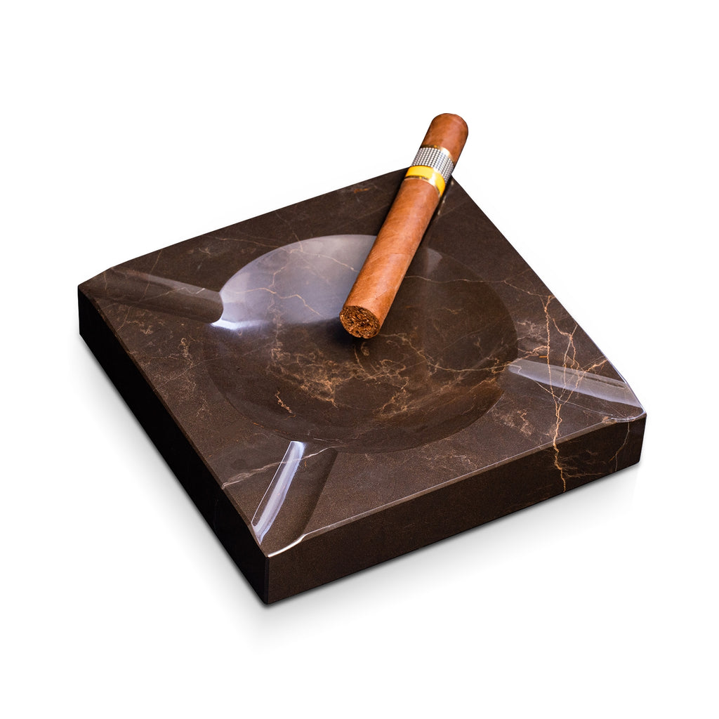 Brown Marble Cigar Rest | Ashtray | Marble Catch-all | Art Object | Golden Rule Gallery