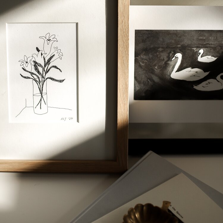 Swans Art Print | Anna Lisabeth | Minnesota Artists | Golden Rule Gallery | Excelsior, MN