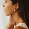Nat + Noor Jewelry Brown Checkered Ray Hoop Earrings
