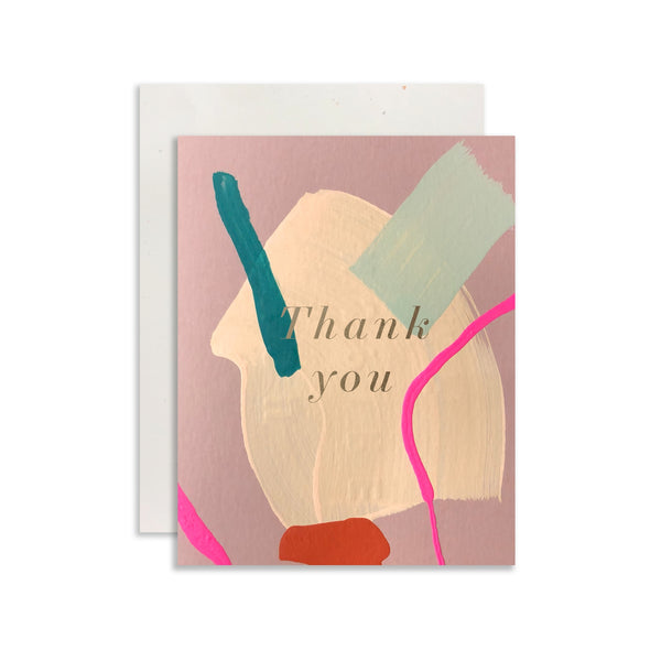 Hand Painted Abstract Art Thank You Card