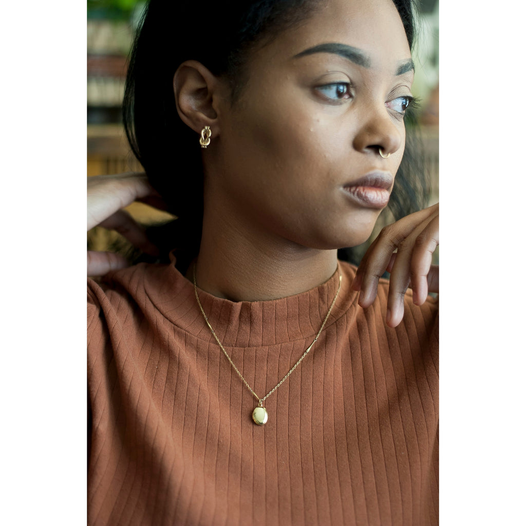 Small Sailor Brass Knot Earrings | Knot Stud Earrings | Golden Rule Gallery | Michelle Starbuck Jewelry | Excelsior, MN | Earrings | Jewelry