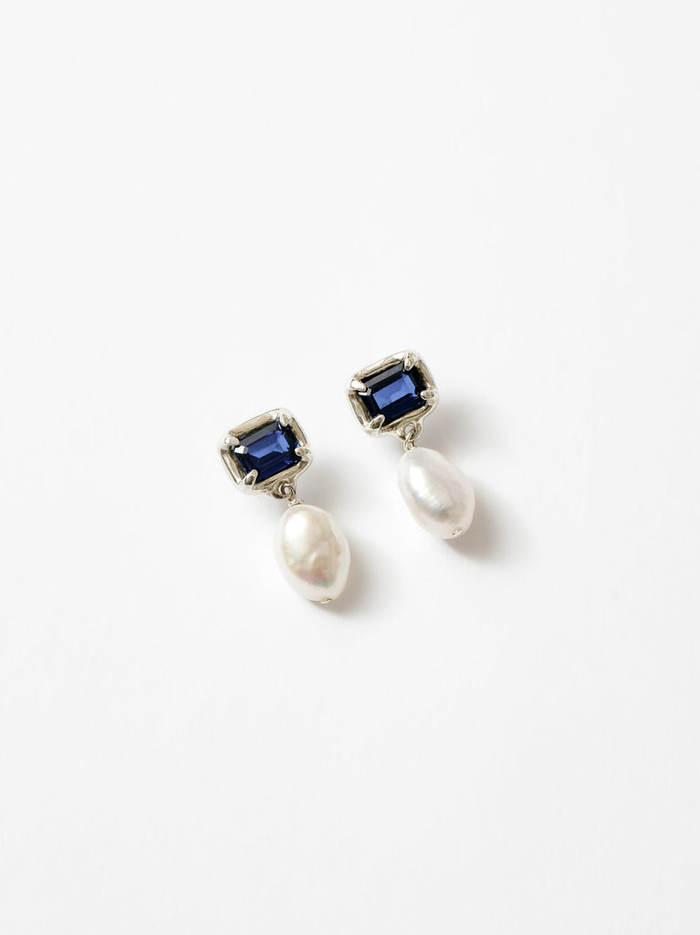 Wolf Circus Sophie Earrings in Silver and Blue Sapphire at Golden Rule Gallery