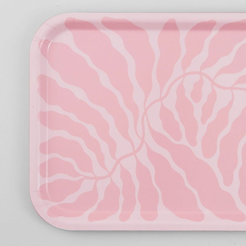 Pink Botanical Tray | Modern Home Tray | Pink Accented Home | Plant Home Decor | Wrap Tray | Golden Rule Gallery | Excelsior, MN
