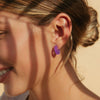 Purple Chunky Small Acrylic Hoop Earrings
