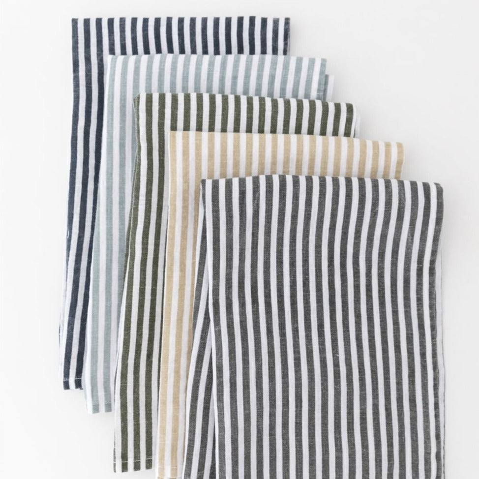 Assortment of Striped Tea Towels by Heirloomed Collection