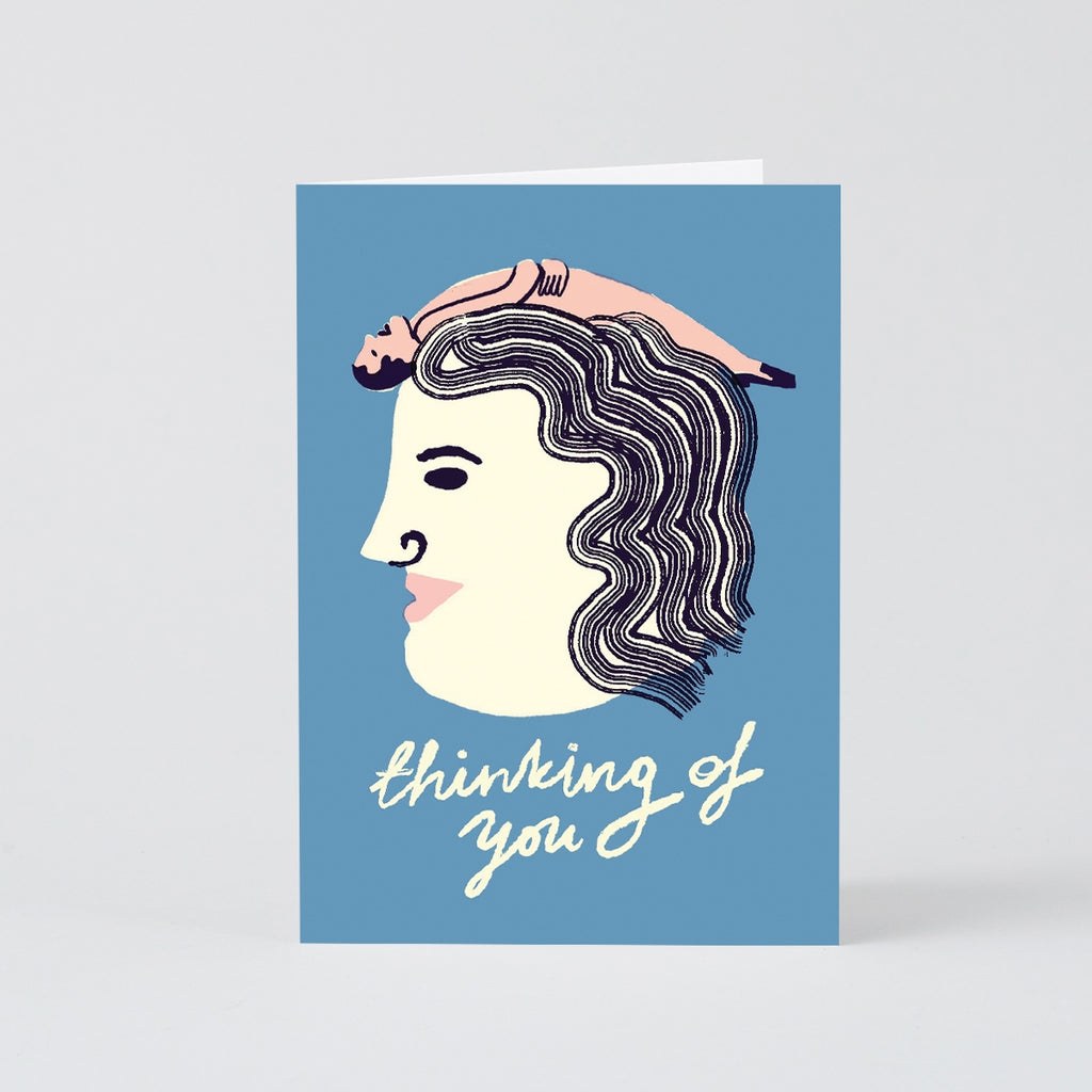 Thinking of You Funny Greeting Card by Wrap at Golden Rule Gallery