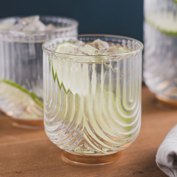 Single Gatsby Glass Tumbler for Cocktails