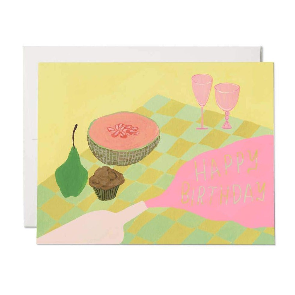 Happy Birthday Card | Spilled Wine Birthday Card | Golden Rule Gallery | Excelsior, MN | Red Cap Cards