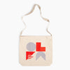 AED Geometric Tote Bag | Geometric Red and Blue Canvas Tote | Poketo Tote Bag | Golden Rule Gallery | Excelsior, MN