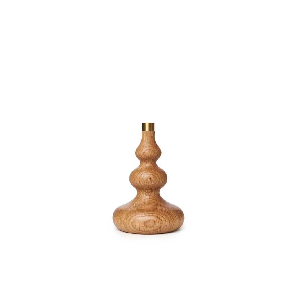 Abstract Modern Oak Tiny Taper Candle Holders