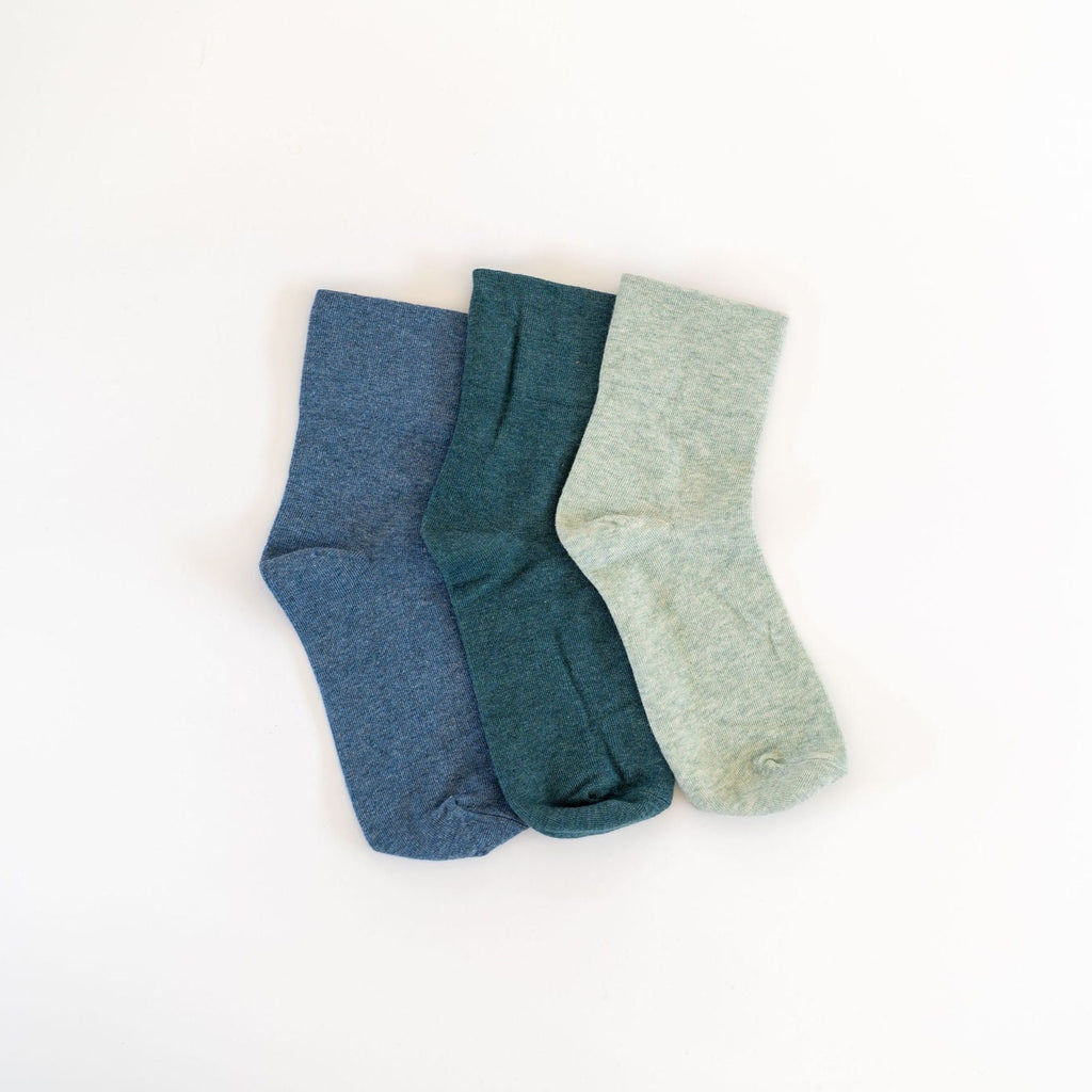 Sea Green and Blue Sneaker Socks by Le Bon Shoppe