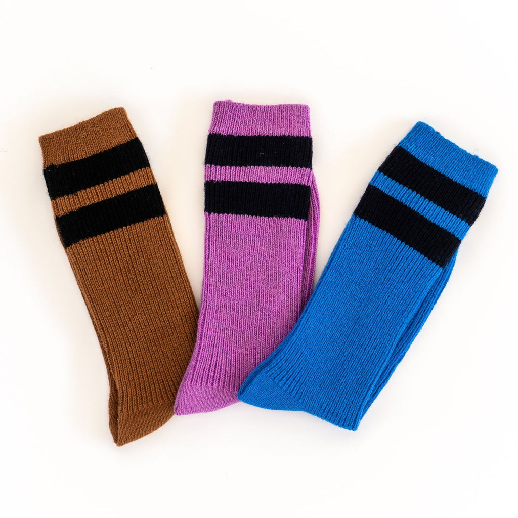 Cashmere Blend Striped Socks | Black Sugar Striped Socks | Grandpa Varsity Socks | Le Bon Shoppe | Socks | Accessories | Golden Rule Gallery | Excelsior, MN