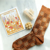 Mary Lou Floral Orange Socks at Golden Rule Gallery 