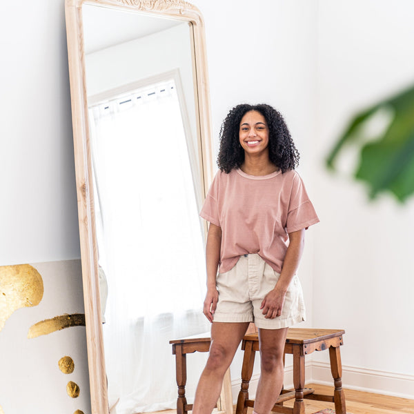 Fille Tee in Peachy Keen at Golden Rule Gallery 