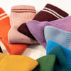 Close Up of Rainbow Boyfriend Socks by Le Bon Shoppe