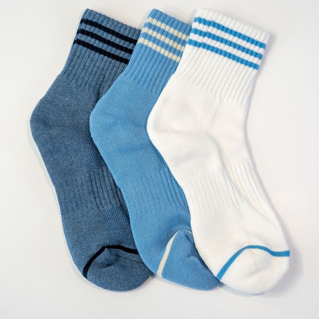 Blue Color-Way Tube Socks by Le Bon Shoppe at Golden Rule Gallery in Excelsior, MN