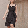 Eve Gravel Aya Dress in Noir Made of Linen