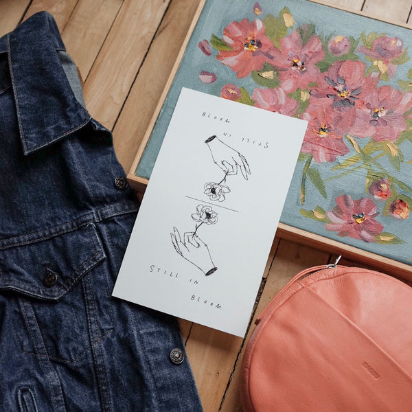 Still In Bloom Floral Minimalist Art Print by Local MPLS Artist Anna Lisabeth at Golden Rule Gallery