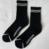 Noir Black Boyfriend Tube Socks with White Stripes at Golden Rule Gallery