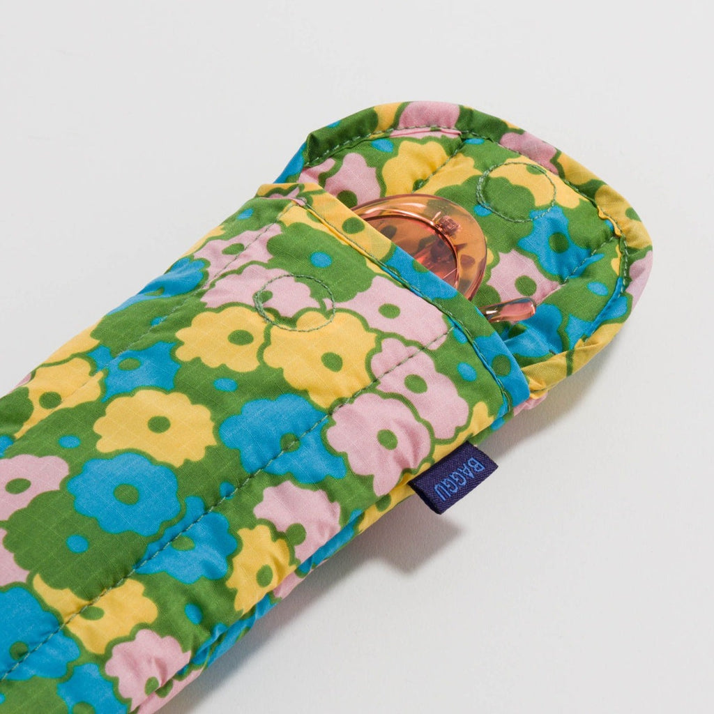 Baggu Colorful Puffy Glasses Sleeve in Flowerbed at Golden Rule Gallery