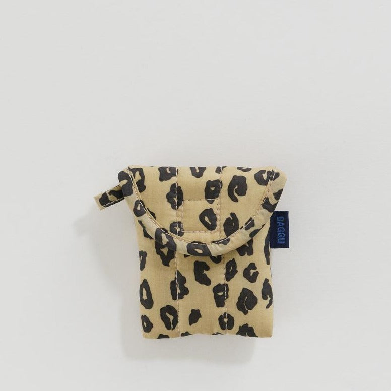 Baggu Puffy Earbud Case in Honey Leopard at Golden Rule Gallery