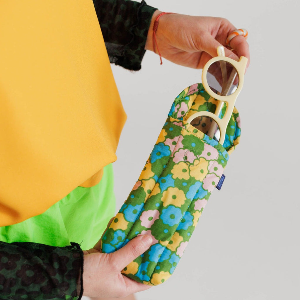 Baggu Puffy Glasses Sleeve in Flowerbed Floral at Golden Rule Gallery in Excelsior, MN