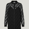 Black Lulu Shirt Dress | JUST Female Apparel | Black Holiday Dress | Semi Transparent Dress at Golden Rule Gallery in Excelsior