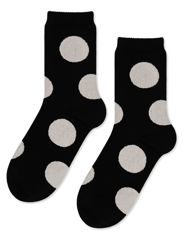 Black and White Dot Rie Crew Sock | Hansel from Basel | Polka Dot Sock | Golden Rule Gallery