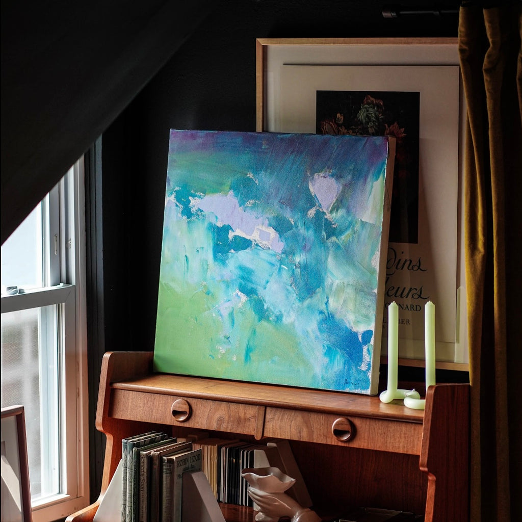 Blue and Green Abstract Art Original Painting