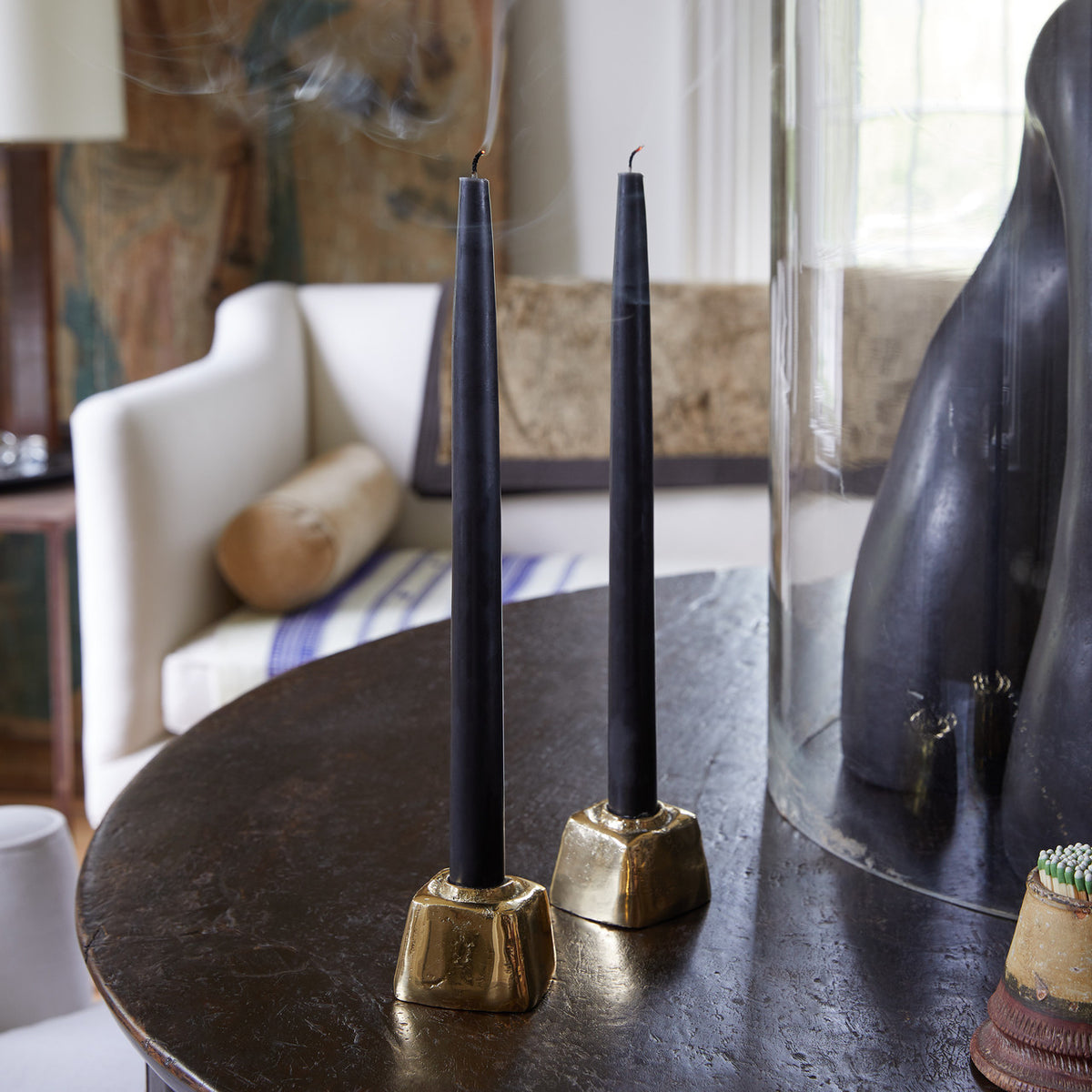 Rough Cast Solid Brass Taper Candle Block – GOLDEN RULE GALLERY
