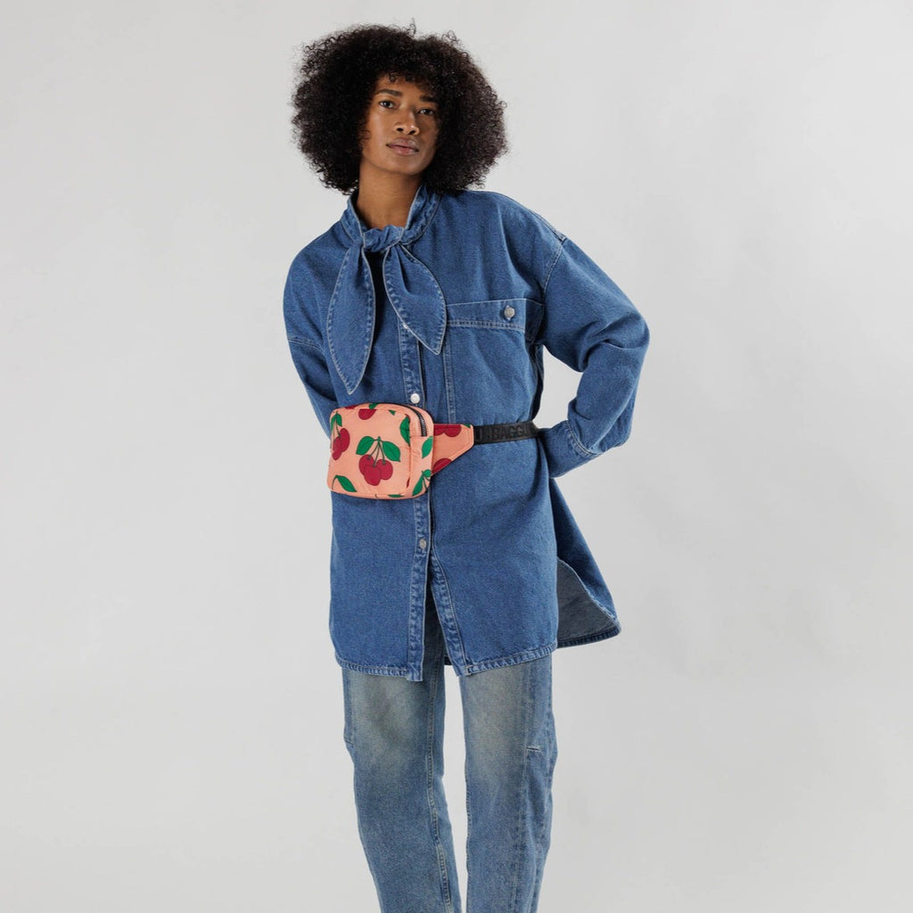 Cherry Shebert Print Baggu Puffy Fanny Pack at Golden Rule Gallery