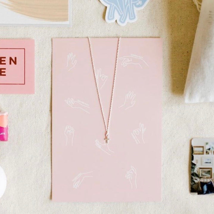 Dainty Sterling Silver Cross Necklace Made in MN