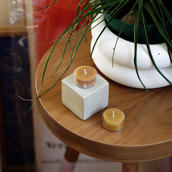 Handmade French Beeswax Tealight Candles at Golden Rule Gallery 