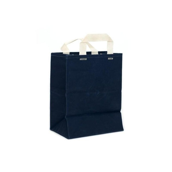 Waxed Canvas Small Market Bag in Navy | Eco | WAAM Industries | Golden Rule Gallery | Excelsior, MN | Lunch Tote | Small Wax Market Tote Bag