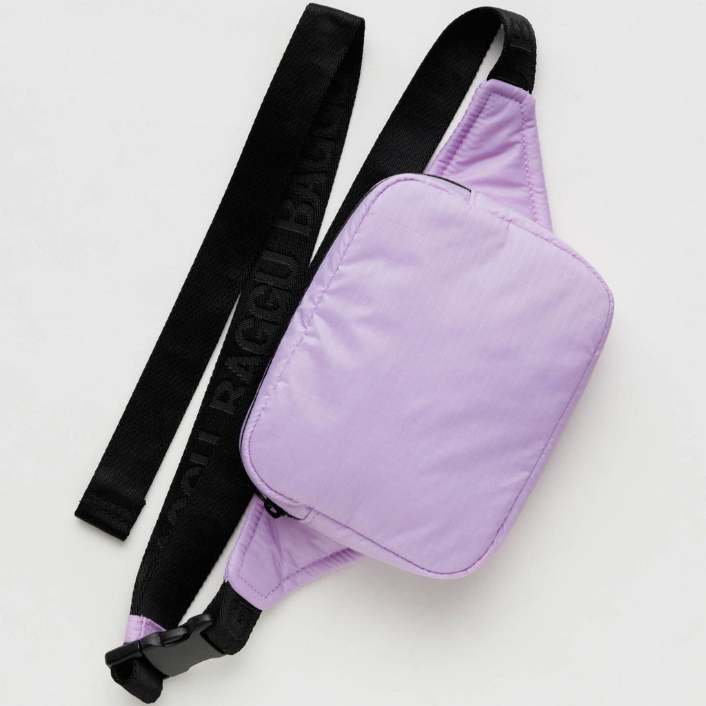 Dusty Lilac Purple Puffy Baggu Fanny Pack Crossbody at Golden Rule Gallery