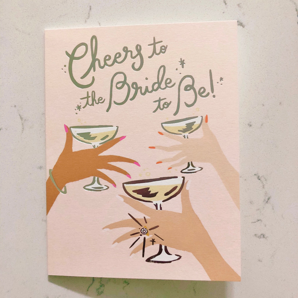 Cheers to the Bride Card by Idlewild at Golden Rule Gallery in Excelsior, MN