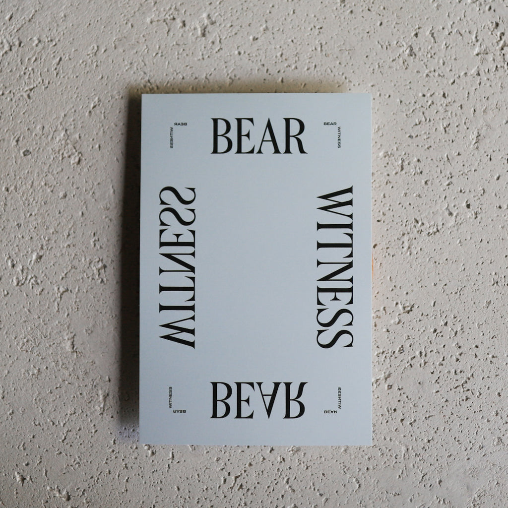 Light Blue "Bear Witness" Activism Art Print at Golden Rule Gallery